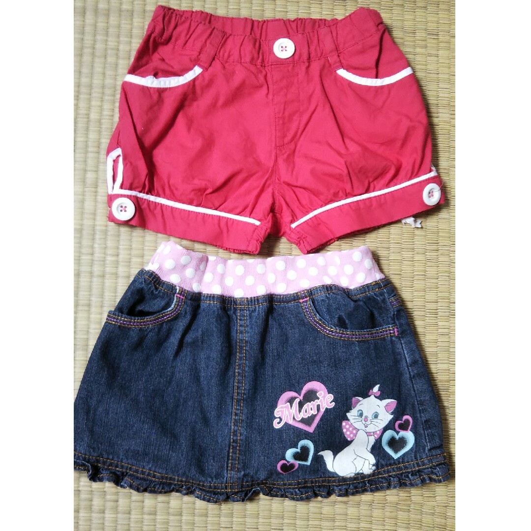 女児ボトム  90センチ2枚セット キッズ/ベビー/マタニティのキッズ服女の子用(90cm~)(パンツ/スパッツ)の商品写真