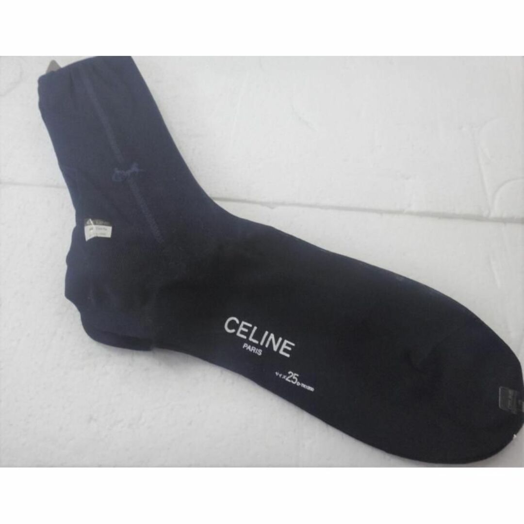 celine(セリーヌ)の★未使用 美品 CELINE セリーヌ 靴下 ソックス サイズ25 綿100％★ メンズのレッグウェア(ソックス)の商品写真