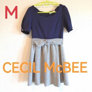 セシルマクビー(CECIL McBEE)のCECIL McBEE 膝丈ワンピース M(ひざ丈ワンピース)