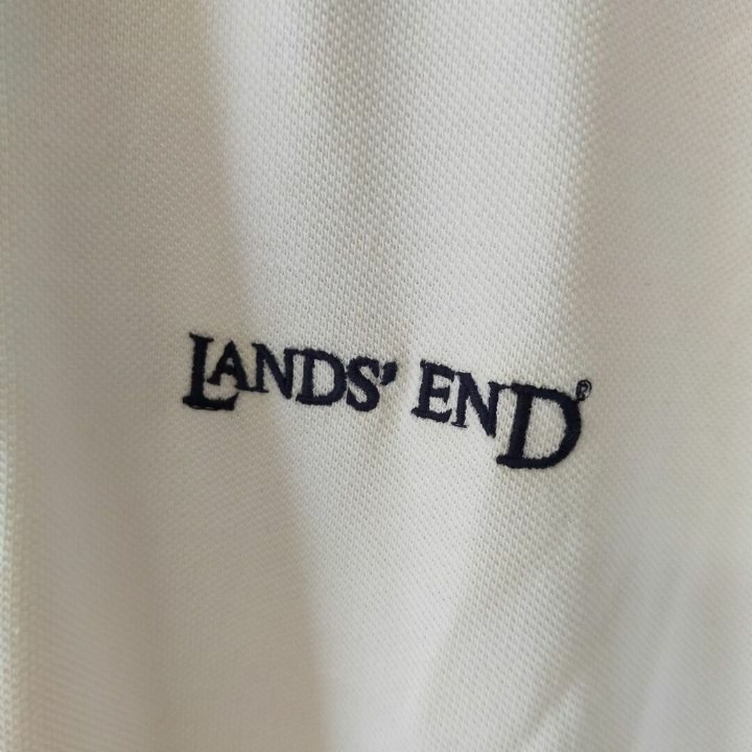 LANDS’END(ランズエンド)のLANDS'END ランズエンド ポロシャツ アメカジ 紺タグ ホワイト L メンズのトップス(ポロシャツ)の商品写真