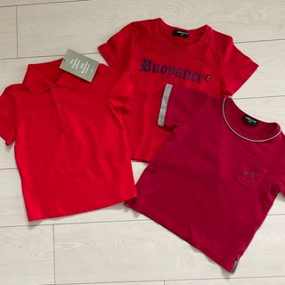 赤90半袖3枚セット(コムサ&H&M)(Tシャツ/カットソー)