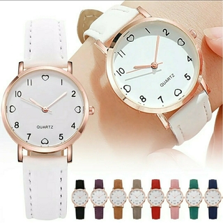 レディース腕時計　ホワイト　クォーツ時計(腕時計)