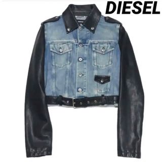 ディーゼル(DIESEL)のxyz様　超美品　DIESEL レザー 切替 デニム ジャケット　M(Gジャン/デニムジャケット)