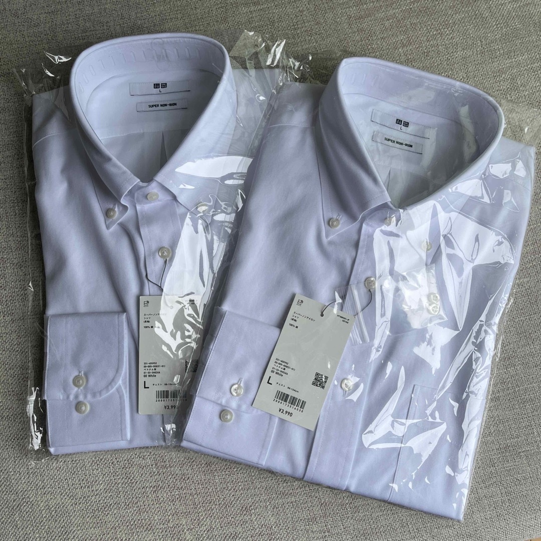 UNIQLO(ユニクロ)のユニクロ　スーパーノンアイロンシャツ(長袖)2枚セット メンズのトップス(シャツ)の商品写真