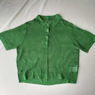 シマムラ(しまむら)のしまむら　グリーン　メッシュ　トップス　サイズL(Tシャツ(半袖/袖なし))