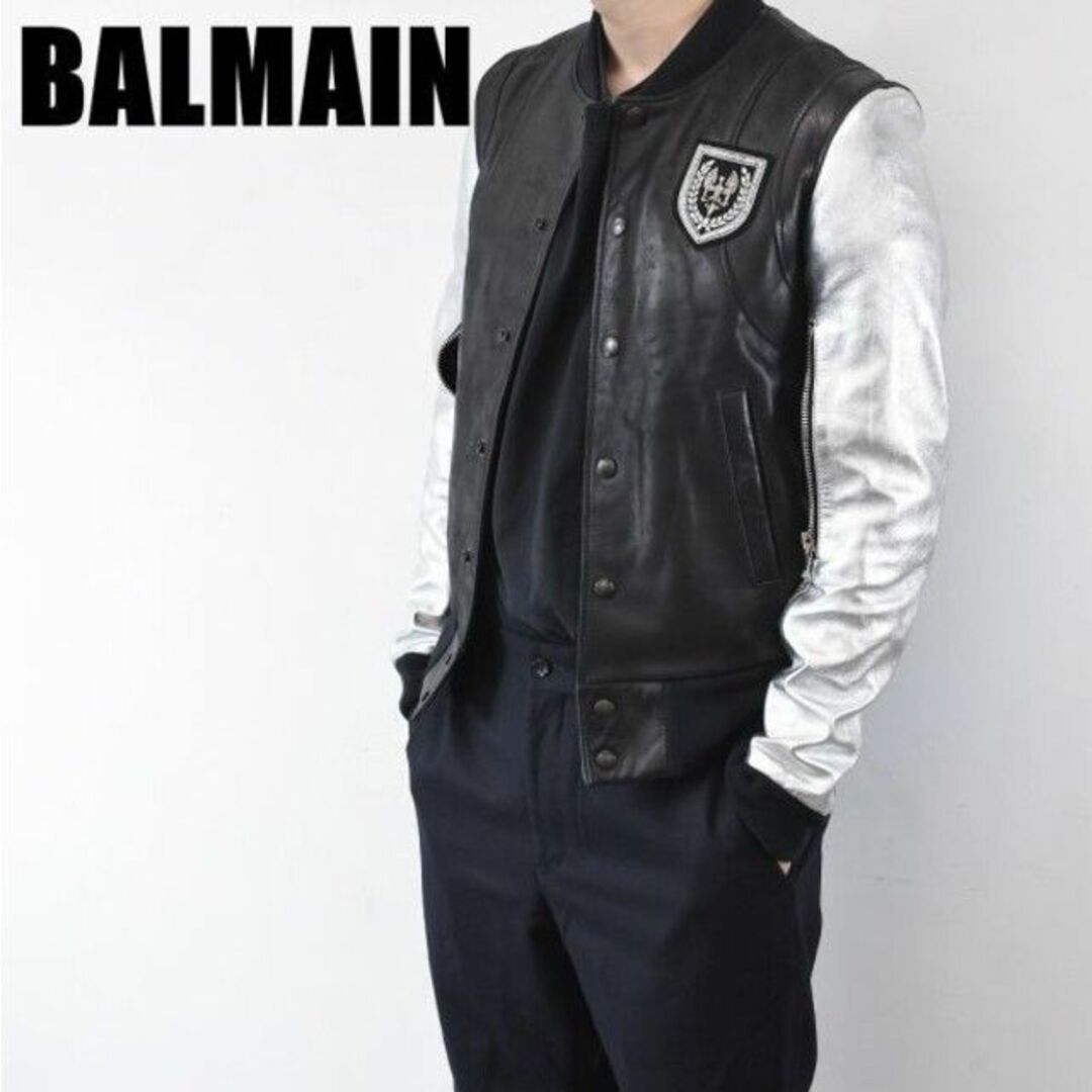 値下】BALMAIN バルマン レザーベスト ジップ-