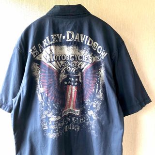 ハーレーダビッドソン(Harley Davidson)のUSA HARLEY DAVIDSON ハーレーダビッドソン 半袖ワークシャツ(シャツ)