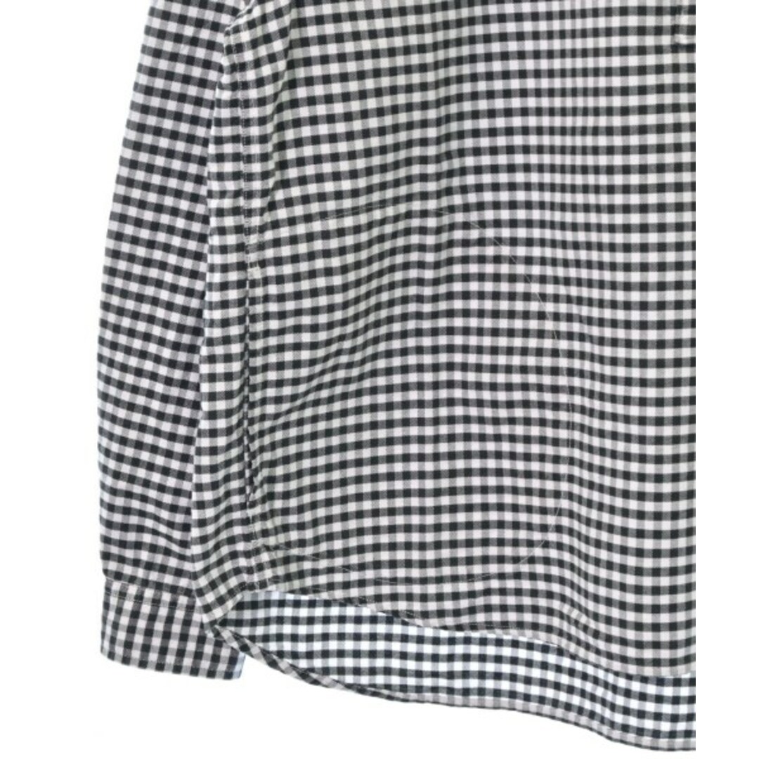 DANTON(ダントン)のDANTON ダントン カジュアルシャツ 34(XS位) 白x黒(チェック) 【古着】【中古】 レディースのトップス(シャツ/ブラウス(長袖/七分))の商品写真