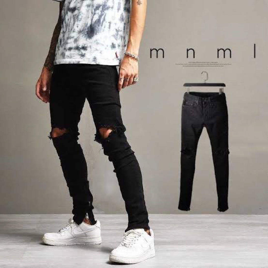 mnml(ミニマル)のミニマル　mnml ブラック　デニム　スキニー　28インチ メンズのパンツ(デニム/ジーンズ)の商品写真