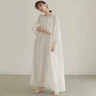 トゥデイフル(TODAYFUL)の【louren】chiffon gather flare dress(ロングワンピース/マキシワンピース)