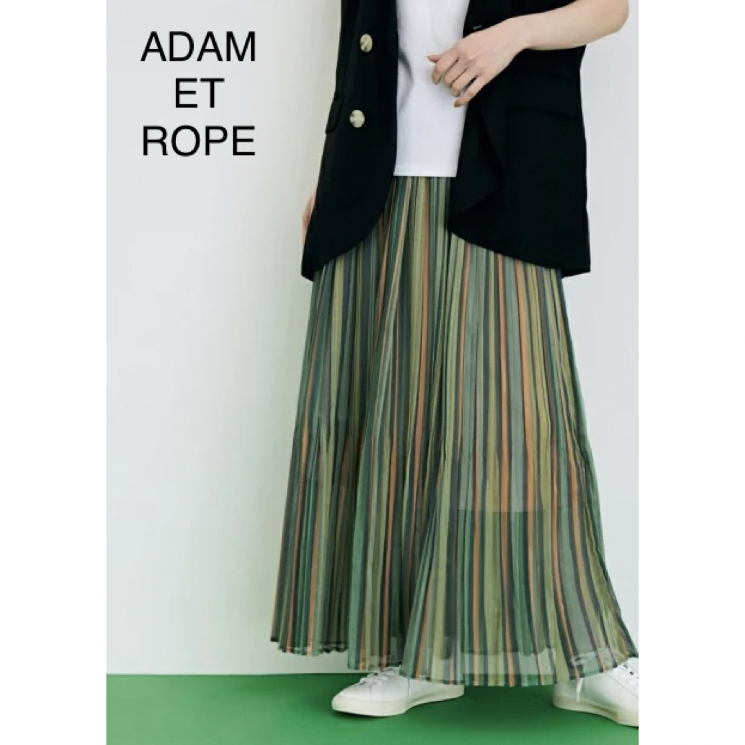 Adam et Rope'(アダムエロぺ)のAdam et Rope シアーアフリカンプリーツスカート レディースのスカート(ロングスカート)の商品写真