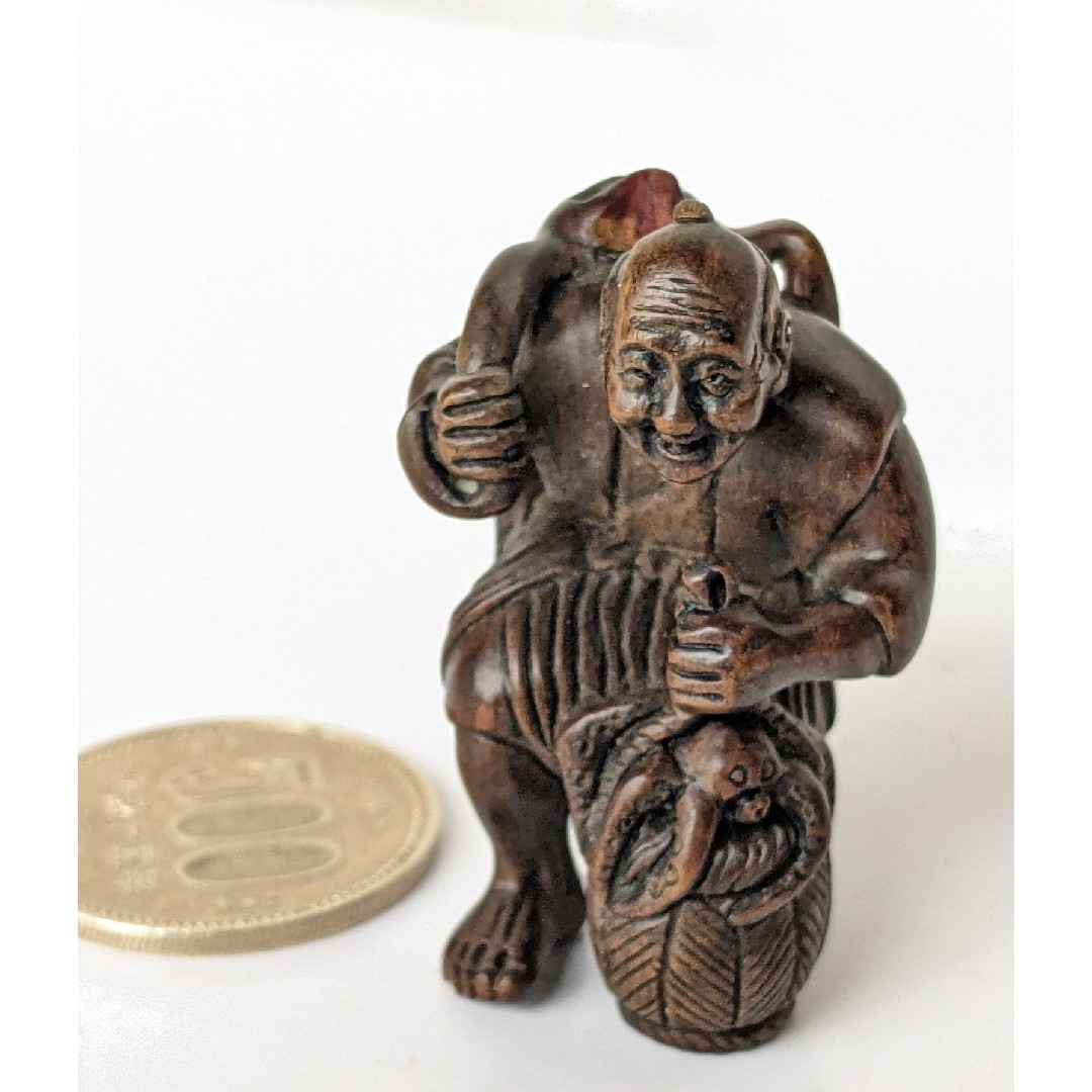 根付 41 漁夫と蛸 骨董品 | www.ecotours-of-oregon.com