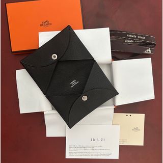 エルメス(Hermes)の未使用　エルメス HERMES カルヴィ D刻印　ブラック　ユニセックス(名刺入れ/定期入れ)