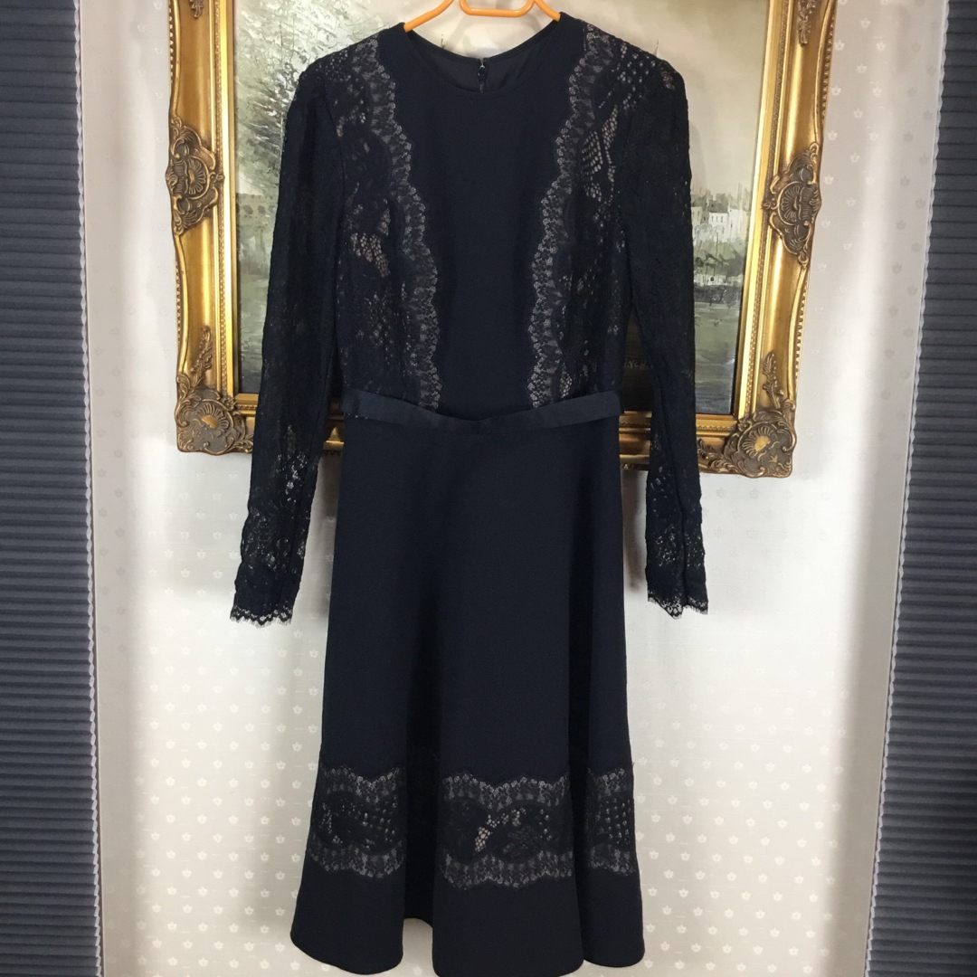 TADASHI SHOJI(タダシショウジ)の新品☆TADASHI SHOJI ブラック長袖サイズM (9~11号) T142 レディースのフォーマル/ドレス(ロングドレス)の商品写真