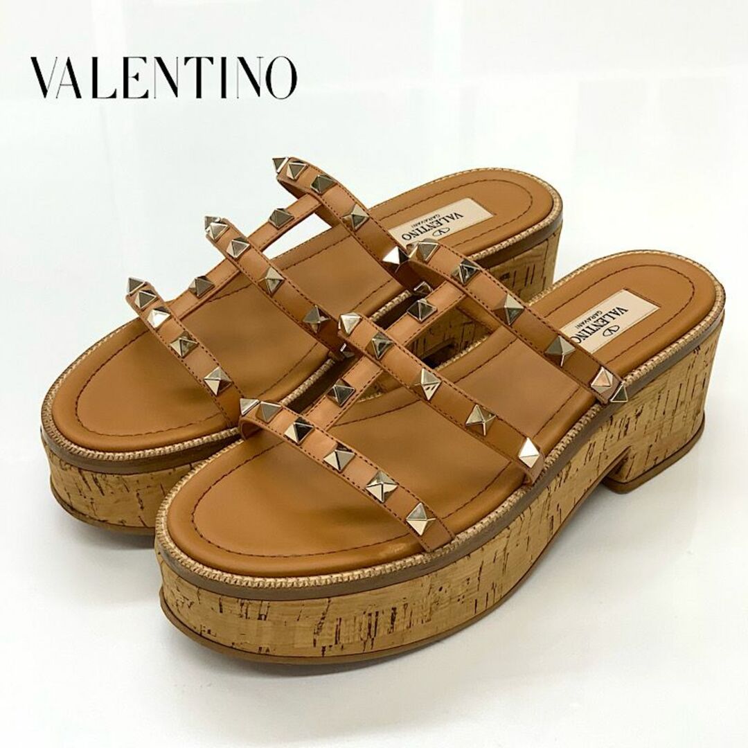 VALENTINO - 6934 ヴァレンティノ ロックスタッズ レザー コルク