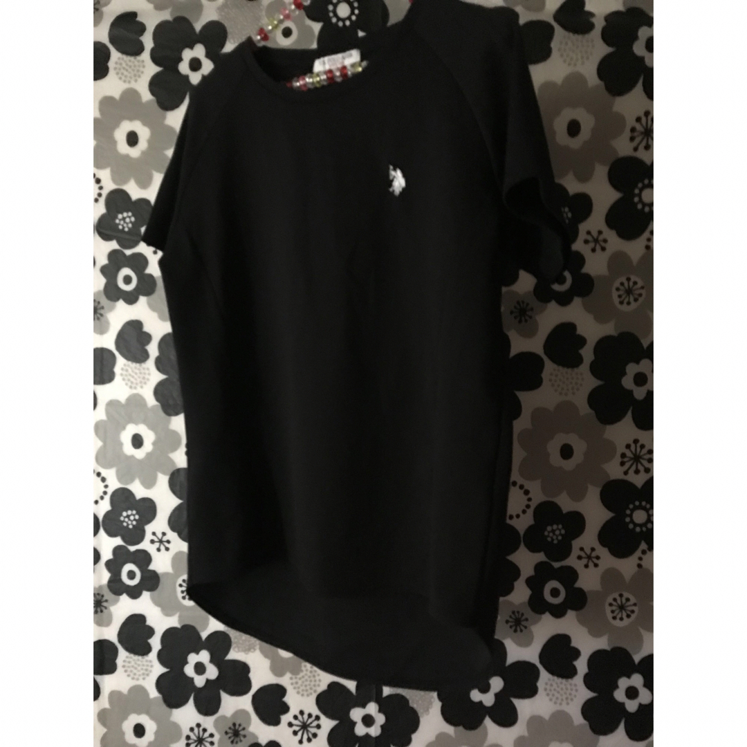 U.S. POLO ASSN.(ユーエスポロアッスン)のU.S.POLO ASSN. 半袖Tシャツ黒LLユニセックス レディースのトップス(Tシャツ(半袖/袖なし))の商品写真