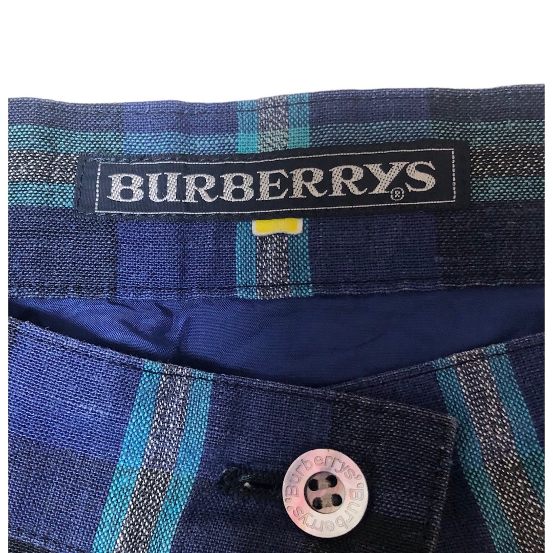 BURBERRY(バーバリー)の【希少ヴィンテージ】Burberry バーバリーチェックスカート　麻100% レディースのスカート(ひざ丈スカート)の商品写真