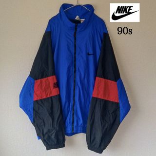 NIKE  80’ｓ ヴィンテージ 紺タグ銀刺繍 縦ナイキ ナイロンジャケット