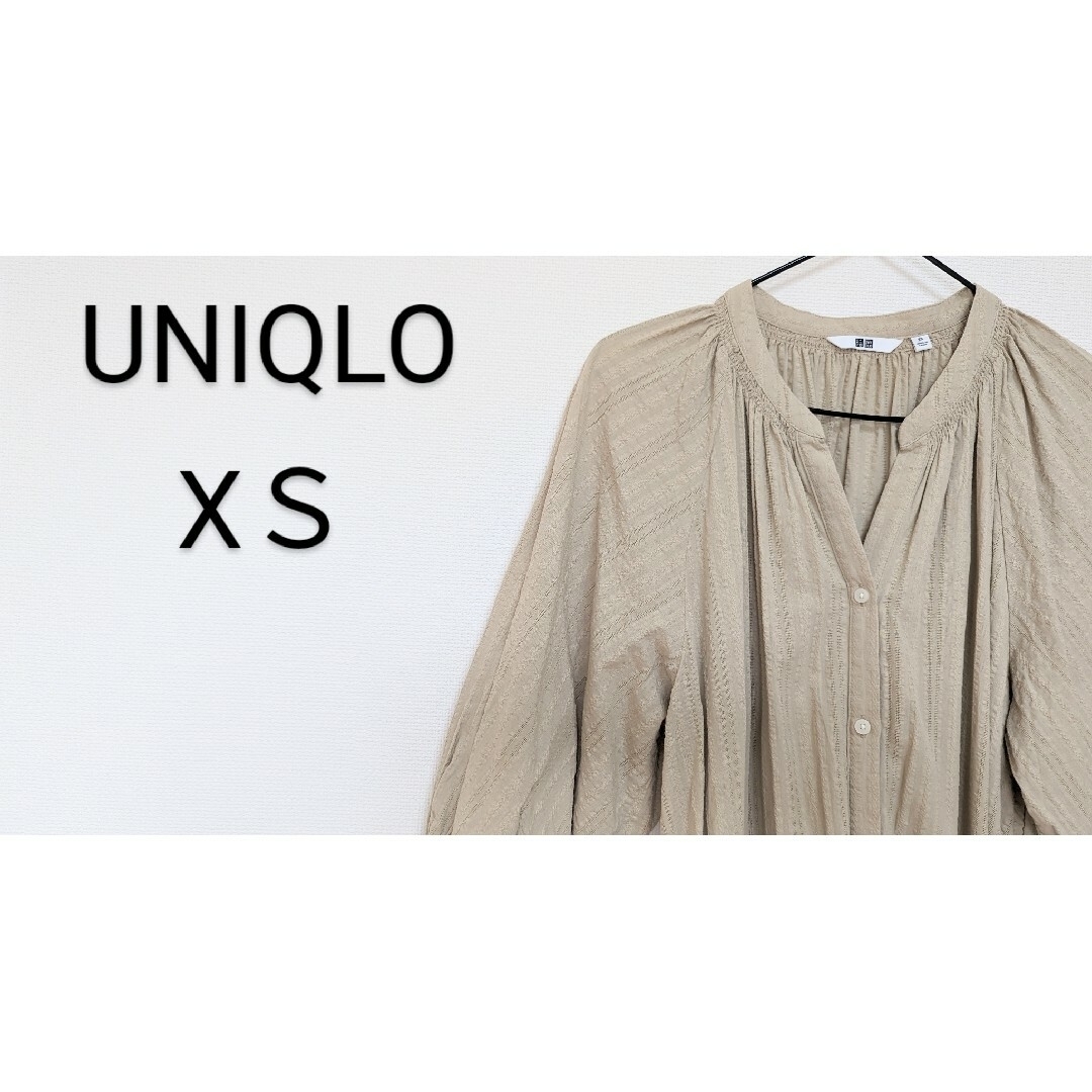 UNIQLO(ユニクロ)のsheron様専用　【UNIQLO】コットンドビーペザントワンピース　七分袖 レディースのワンピース(その他)の商品写真