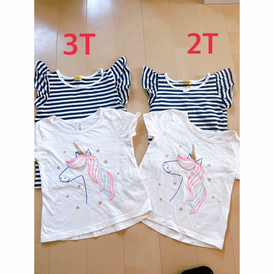 GAP Kids(ギャップキッズ)のTシャツ4枚セット　姉妹　おそろい　2T 3T キッズ/ベビー/マタニティのキッズ服女の子用(90cm~)(Tシャツ/カットソー)の商品写真