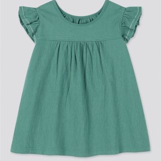 ユニクロ(UNIQLO)のフリルスリーブTシャツ　ユニクロ　100(Tシャツ/カットソー)