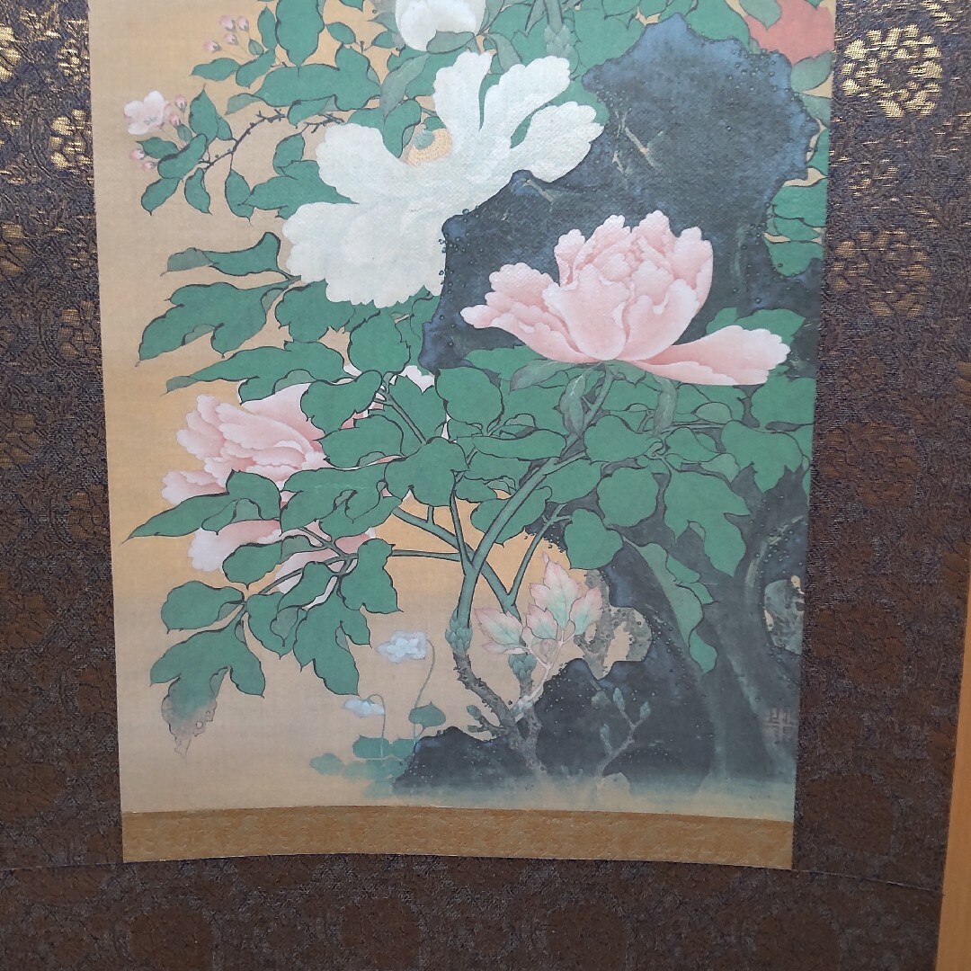 5 掛軸　大英博物館収蔵　円山應挙作　花鳥図　複製画　木箱付き