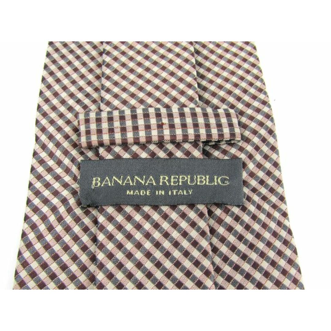 Banana Republic(バナナリパブリック)のバナナリパブリック ブランドネクタイ チェック柄 シルク イタリア製 メンズ ブラウン Banana Republic メンズのファッション小物(ネクタイ)の商品写真