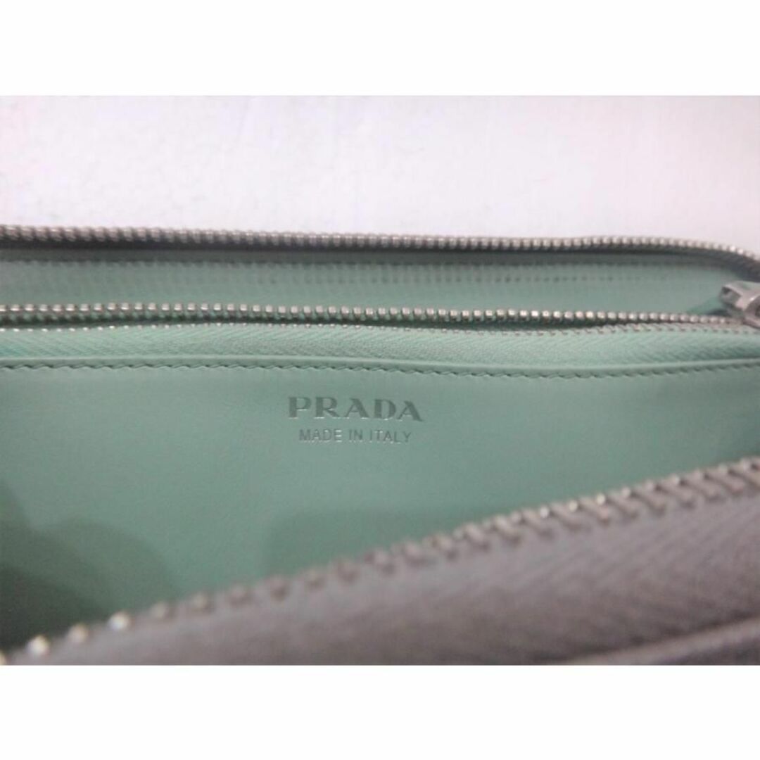★プラダ サフィアーノ レザー 長財布 ラウンドファスナー グレー★