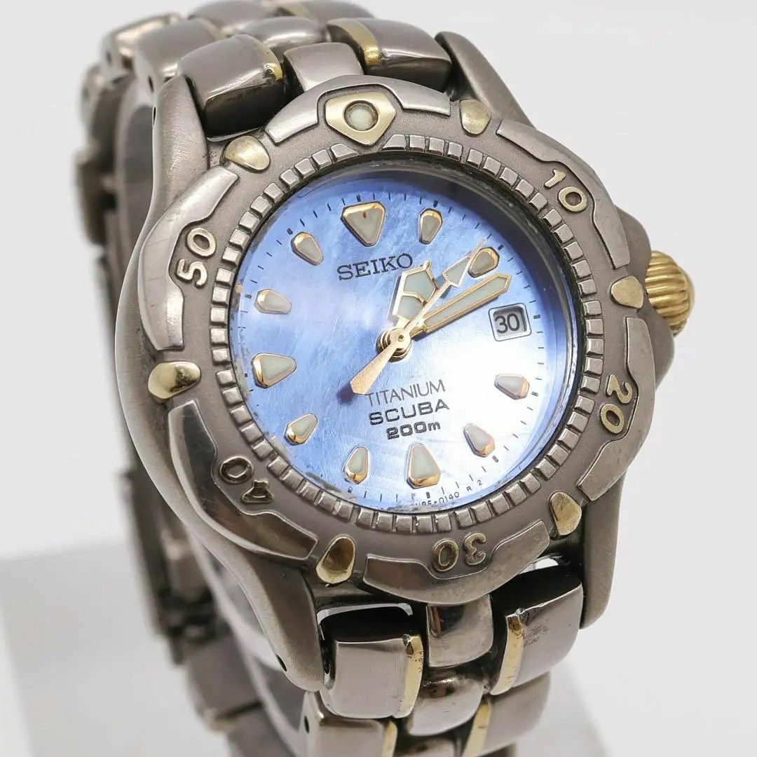 SEIKO - 《希少》SEIKO SCUBA 腕時計シェル チタニウム デイト 200m