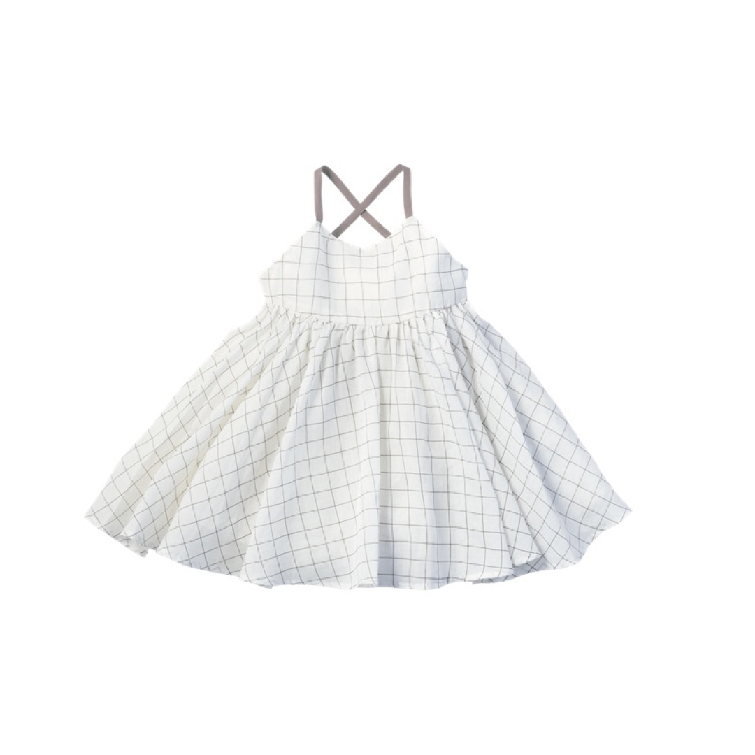 MARLMARL(マールマール)のMARLMARL doudou dress graph white キッズ/ベビー/マタニティのベビー服(~85cm)(ワンピース)の商品写真