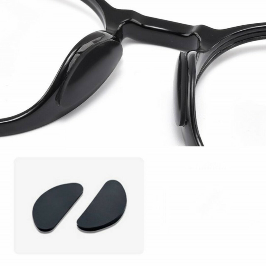 初回限定お試し価格】 メガネ 鼻パッド 黒 6個セット 眼鏡保護パッド 鼻あて ズレ防止 ノーズパッド