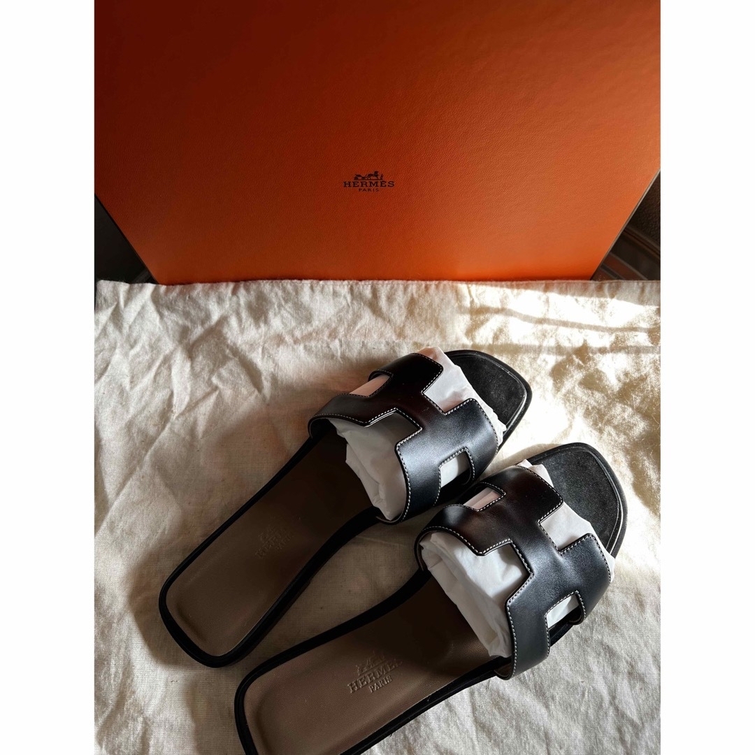 Hermes - kate106様専用 HERMES 黒 オランサンダル37.5 ノワールの通販