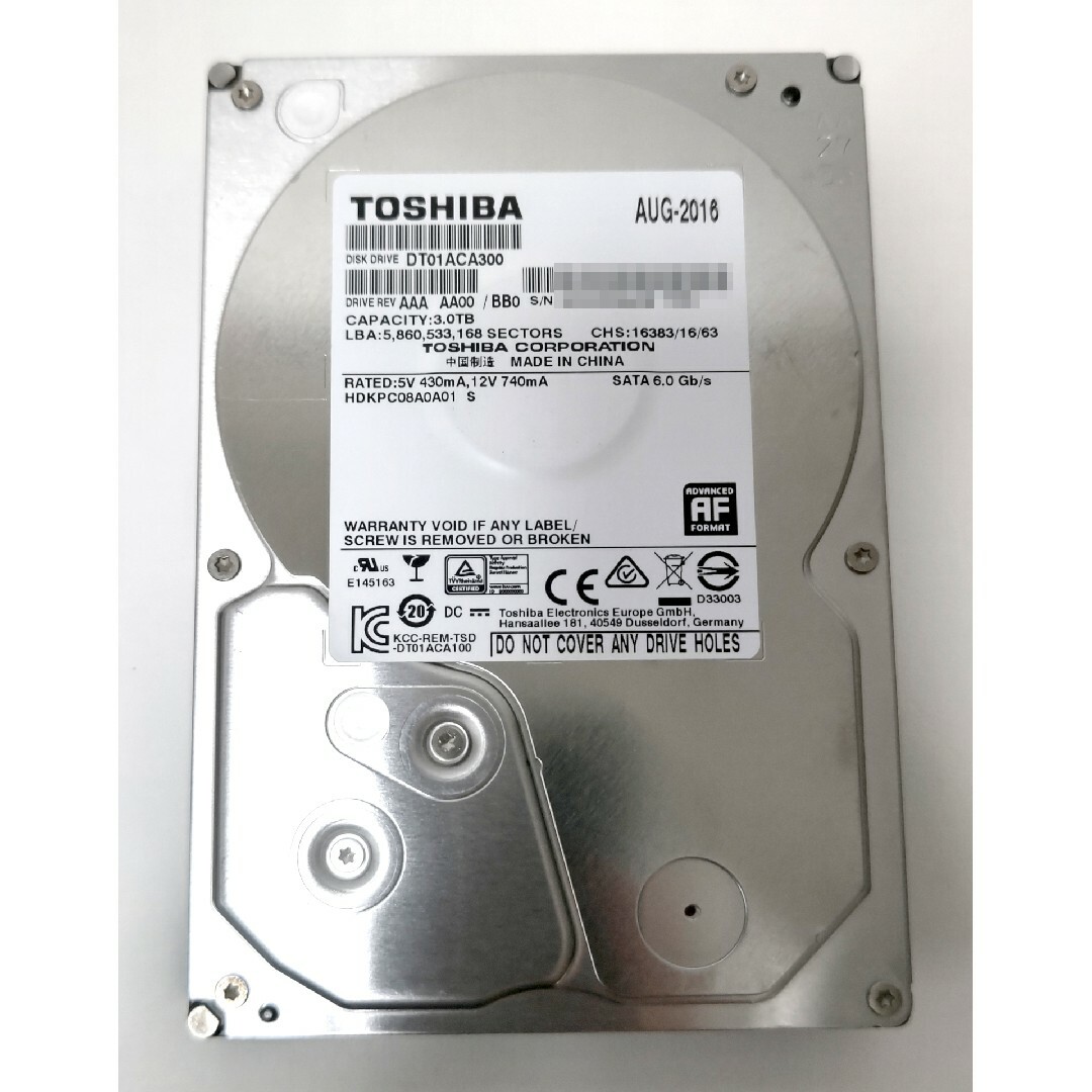 TOSHIBA DT01ACAシリーズ 3TB HDD