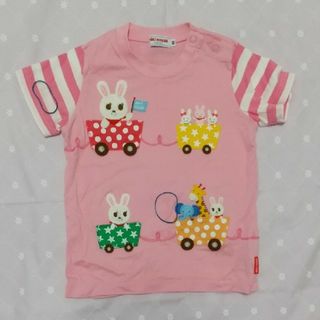 プチうさこ パンツ トロッコ Ｔシャツ うさこ ミキハウス ピンク