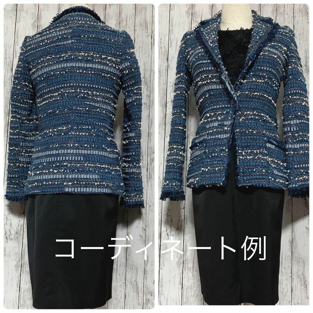 美品【ドゥーズィエム クラス ラリュール】シングル1つ釦ラメ入ツイードジャケット