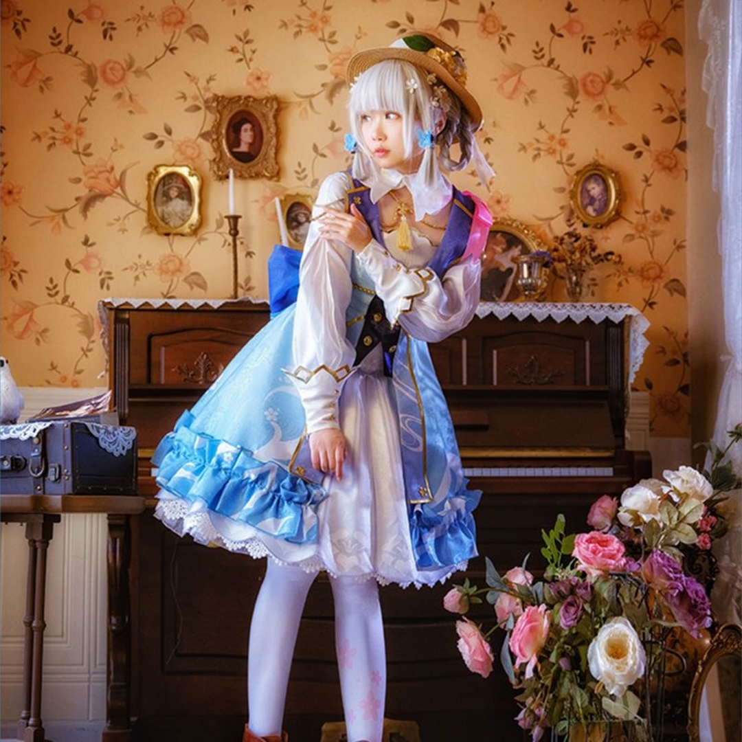 原神衣コスプレ神里綾華花時信コスプレ姫アニメ衣装綾華コスプレ服