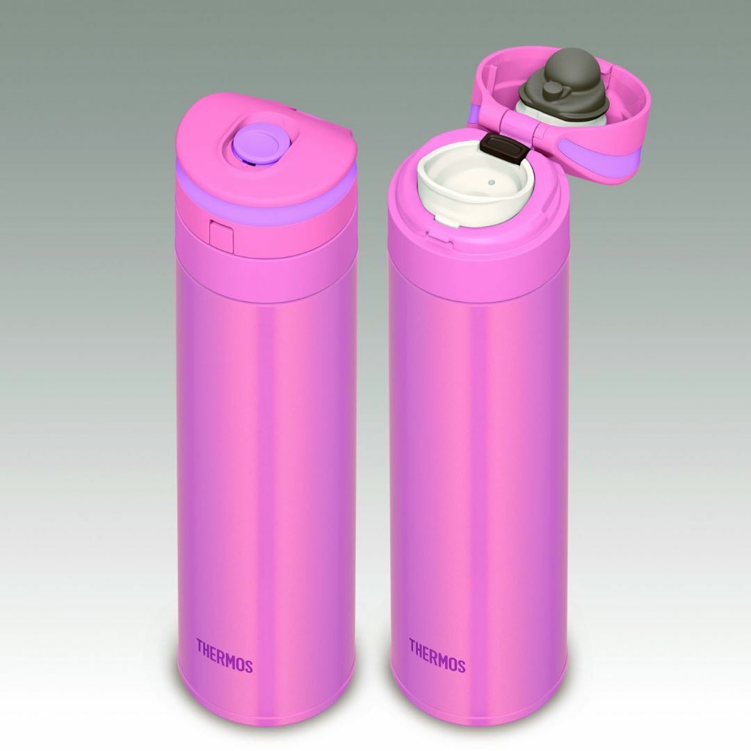 【色: ピンク】サーモス 水筒 真空断熱ケータイマグ 【ワンタッチオープンタイプ 5