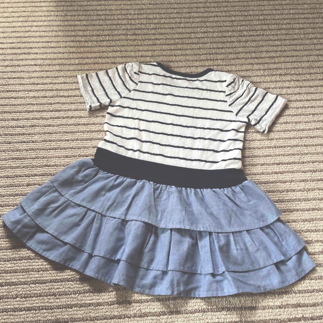 女の子 リボン付ワンピース 110サイズ キッズ/ベビー/マタニティのキッズ服女の子用(90cm~)(ワンピース)の商品写真