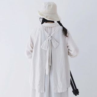 ネストローブ(nest Robe)のネストローブ  リネン近江晒リボン付きベスト(ベスト/ジレ)