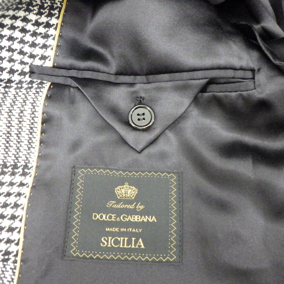 【値下げ】DOLCE&GABBANA ドルチェアンドガッバーナ イタリア製 千鳥格子柄 シングルジャケット 表記サイズ 48 メンズ【送料無料】 3