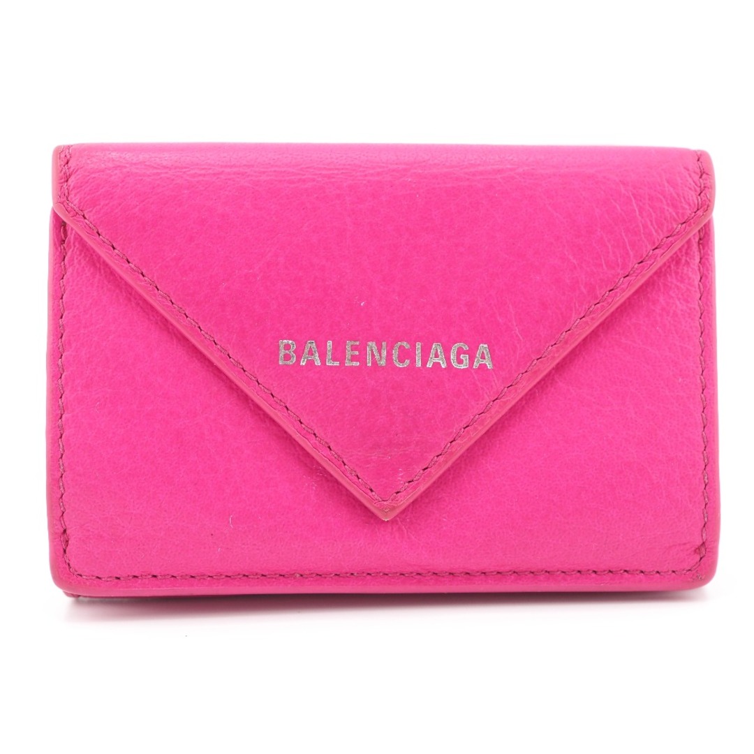 バレンシアガ BALENCIAGA 三つ折り財布
 ペーパーミニウォレット ピンク