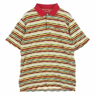 シュプリーム(Supreme)のSupreme シュプリーム カットソー 19AW TEXTURED STRIPE POLO テクスチャー マルチ ボーダー ストライプ ニット 半袖 ポロ マルチカラー系 レッド系 S【中古】(シャツ)