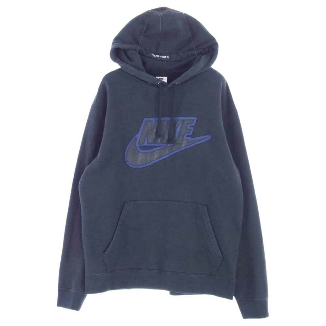 Supreme シュプリーム パーカー 19AW CK6225-010 × Nike ナイキ Leather Applique Hooded Sweatshirt  レザー アップリケ フーディー スウェット パーカー ブラック系 M