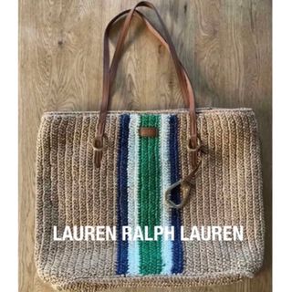 ラルフローレン(Ralph Lauren)のローレン　ラルフローレン　トートバッグ　ラフィア　米国購入　新品(トートバッグ)