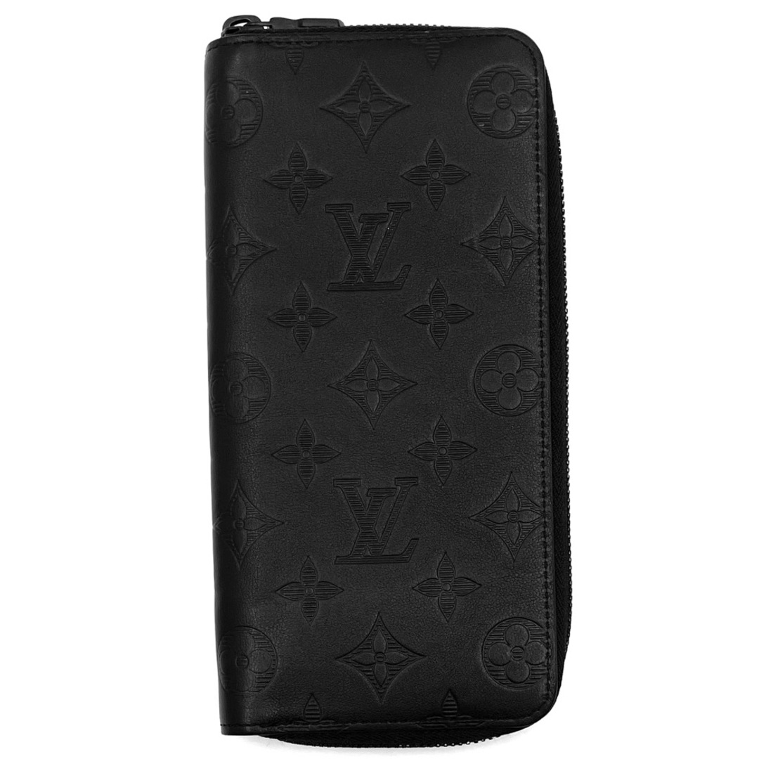 LOUIS VUITTON ルイヴィトン 長財布 モノグラムシャドウ ジッピーウォレット・ヴェルティカル ラウンドファスナー ブラック 黒 M62902    ノワール シルバー金具 メンズ【品】