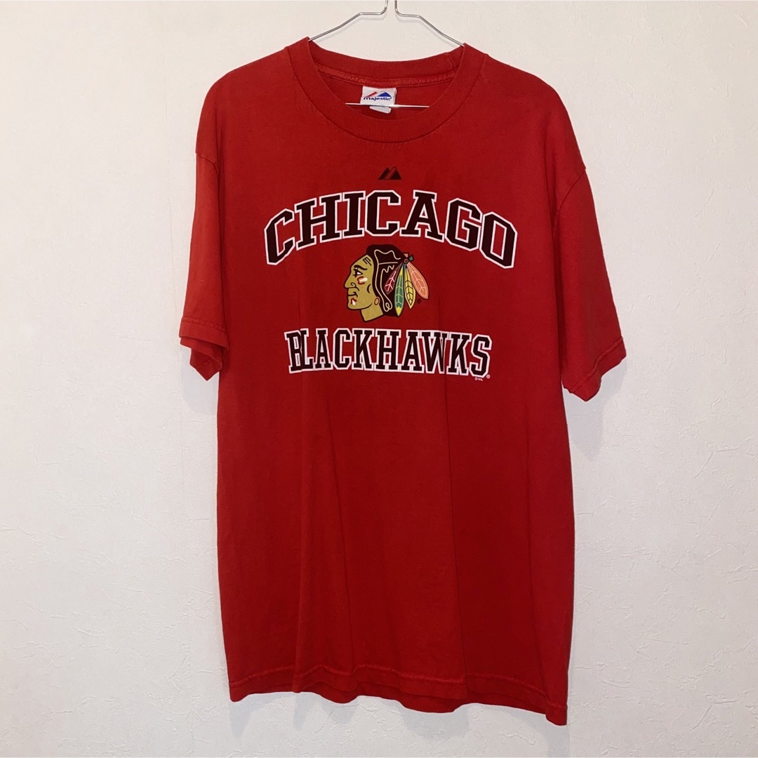 マジェスティック Lサイズ レッド Tシャツ NHL アイスホッケーチーム