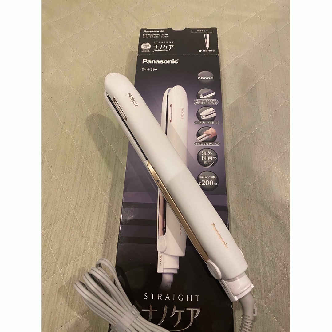 Panasonic - 美品 ストレートアイロン ナノケア 白 EH-HS9A-Wの通販 by ... ナノケア ストレートアイロン EHーHS9A
