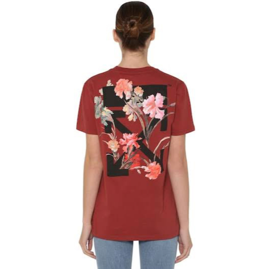 【クリーニング済】Off-White オフホワイト 定番 バックロゴ花柄Tシャツ