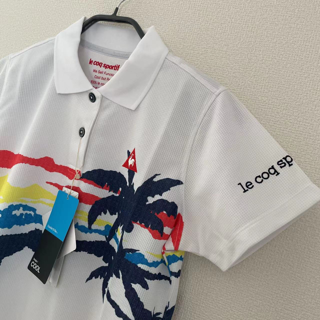 le coq sportif L 新品定価12100円/ ルコックゴルフ女性西海岸プリント半袖ポロシャツの通販 by Pooh L 新品定価12100円 ルコックゴルフ女性西海岸プリント半袖ポロシャツ