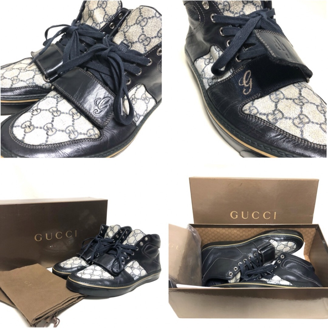GUCCI グッチ GGスプリーム PVC/レザー ハイカット スニーカー | www
